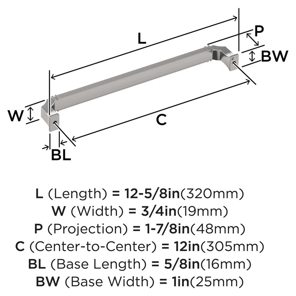 305mm Townsend Appliance Pull, Polished Nickel Alt 1 - Image