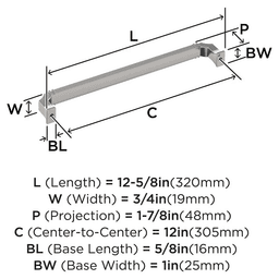 305mm Townsend Appliance Pull, Polished Nickel Alt 1 - Image