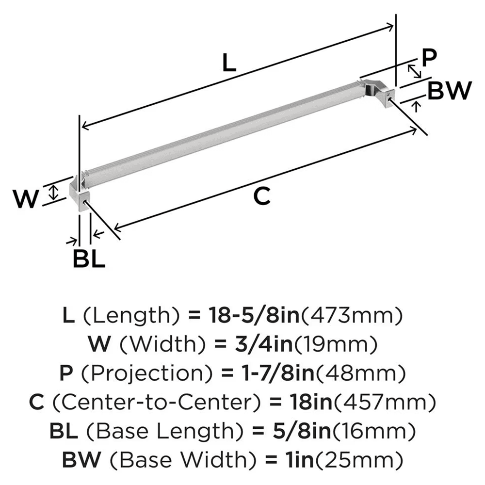 457mm Townsend Appliance Pull, Polished Chrome Alt 1 - Image