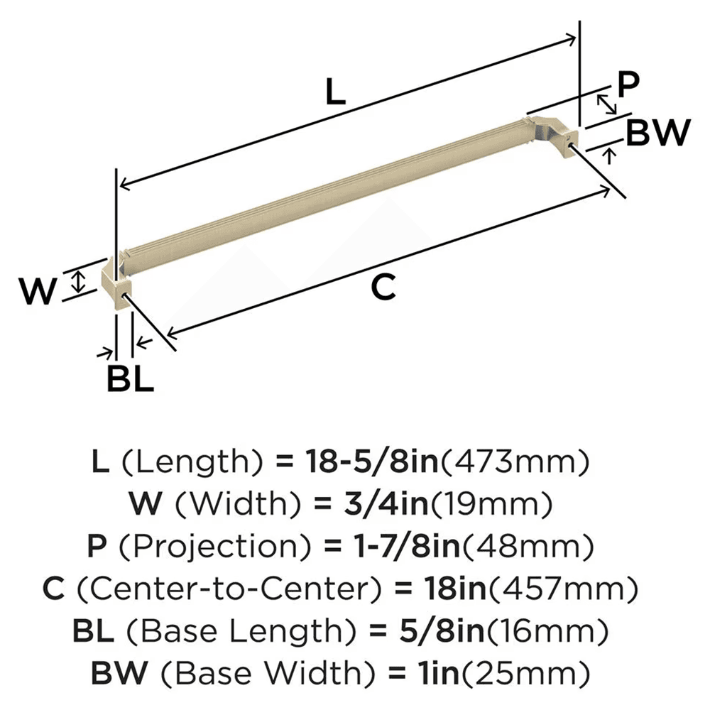 457mm Townsend Appliance Pull, Golden Champagne Alt 1 - Image