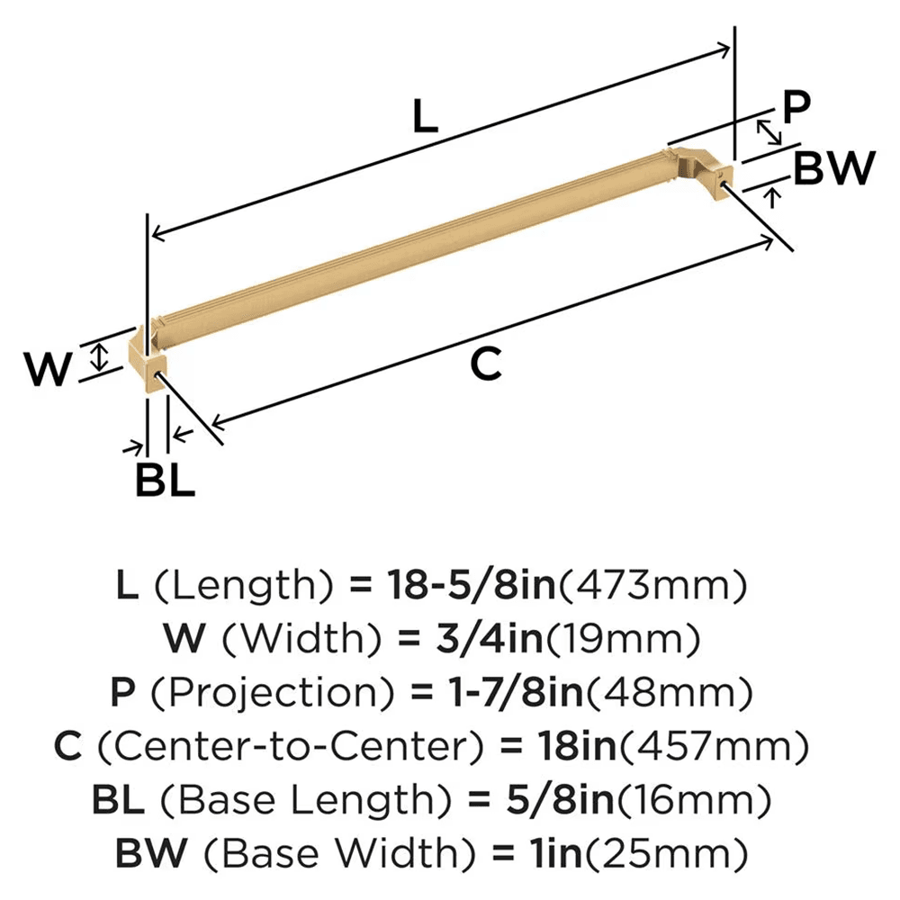 457mm Townsend Appliance Pull, Champagne Bronze Alt 1 - Image