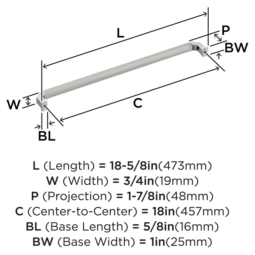 457mm Townsend Appliance Pull, Satin Nickel Alt 1 - Image