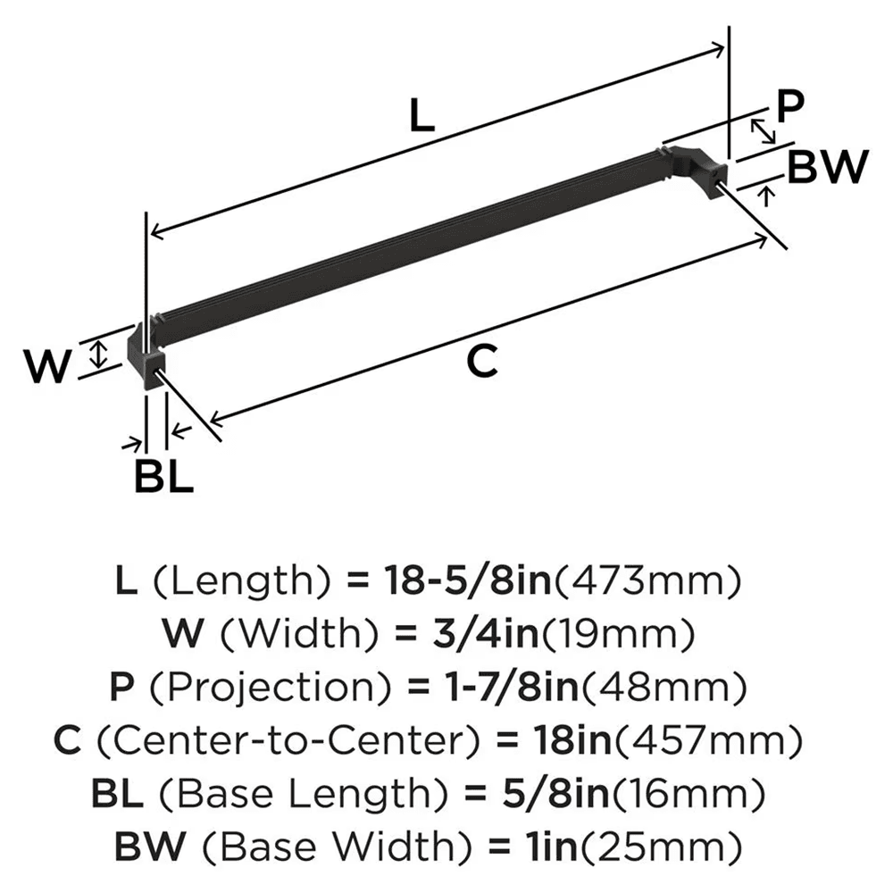 457mm Townsend Appliance Pull, Oil-Rubbed Bronze Alt 1 - Image