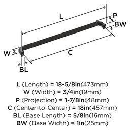 457mm Townsend Appliance Pull, Oil-Rubbed Bronze Alt 1 - Image