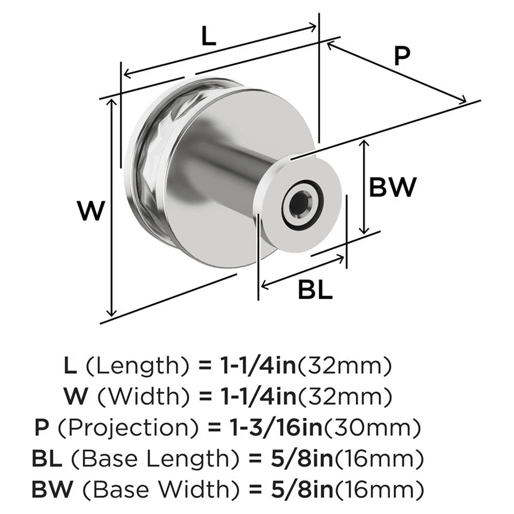 32mm Fairfax Cabinet Knob, Polished Chrome Alt 1 - Image