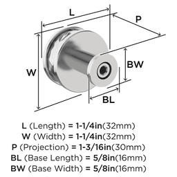 32mm Fairfax Cabinet Knob, Polished Chrome Alt 1 - Image