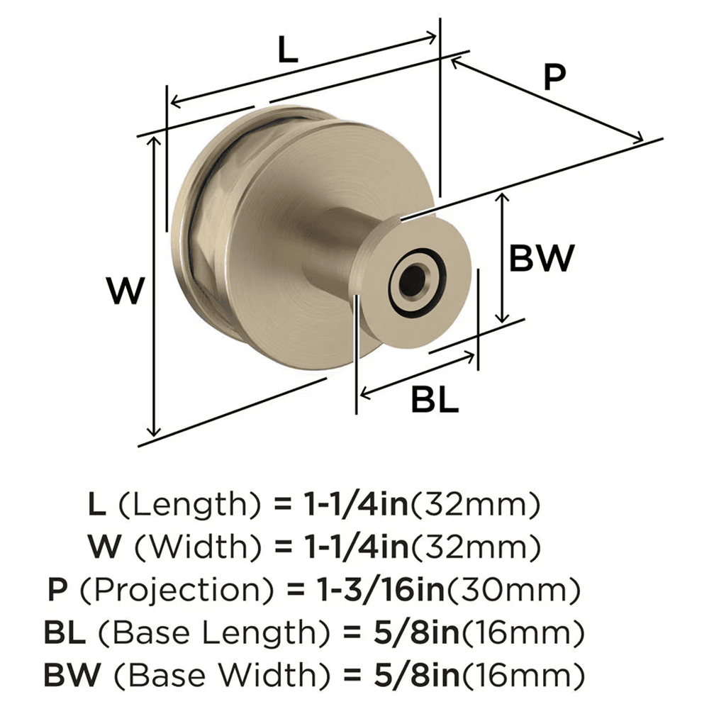 32mm Fairfax Cabinet Knob, Golden Champagne Alt 1 - Image
