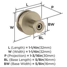 32mm Fairfax Cabinet Knob, Golden Champagne Alt 1 - Image