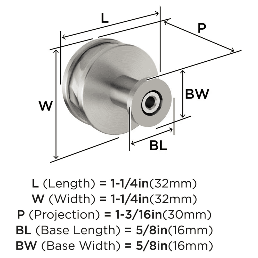 32mm Fairfax Cabinet Knob, Satin Nickel Alt 1 - Image