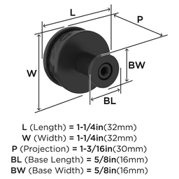 32mm Fairfax Cabinet Knob, Matte Black Alt 1 - Image