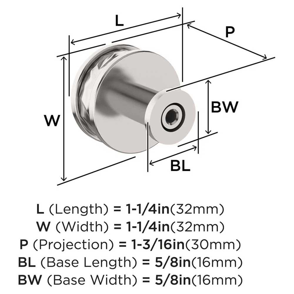 32mm Fairfax Cabinet Knob, Polished Nickel Alt 1 - Image