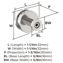 32mm Fairfax Cabinet Knob, Polished Nickel Alt 1 - Image