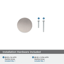 32mm Fairlane Cabinet Knob, Black Leather/Satin Nickel Alt 2 - Image