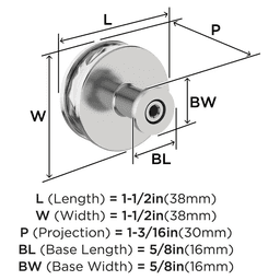 38mm Fairfax Cabinet Knob, Polished Chrome Alt 1 - Image