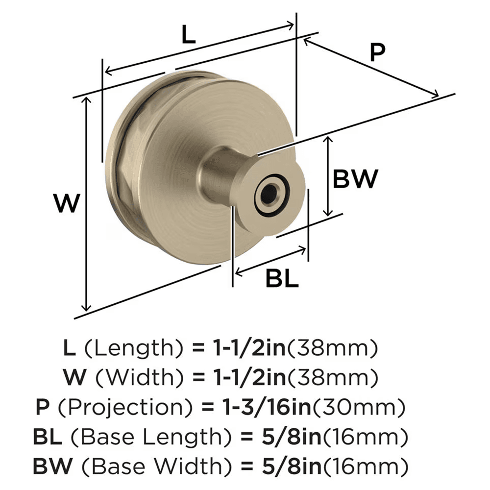 38mm Fairfax Cabinet Knob, Golden Champagne Alt 1 - Image