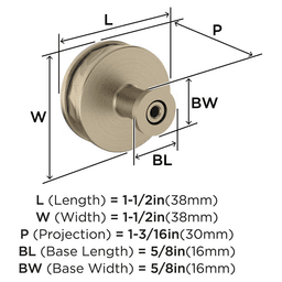 38mm Fairfax Cabinet Knob, Golden Champagne Alt 1 - Image