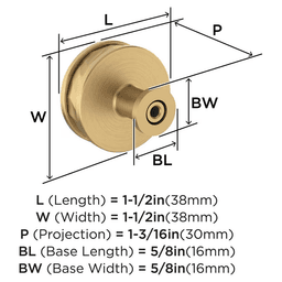 38mm Fairfax Cabinet Knob, Champagne Bronze Alt 1 - Image