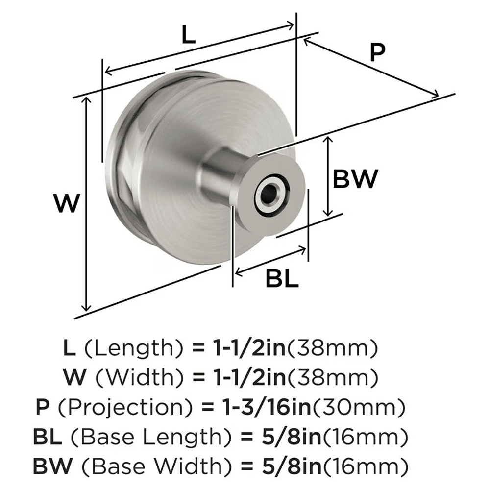 38mm Fairfax Cabinet Knob, Satin Nickel Alt 1 - Image