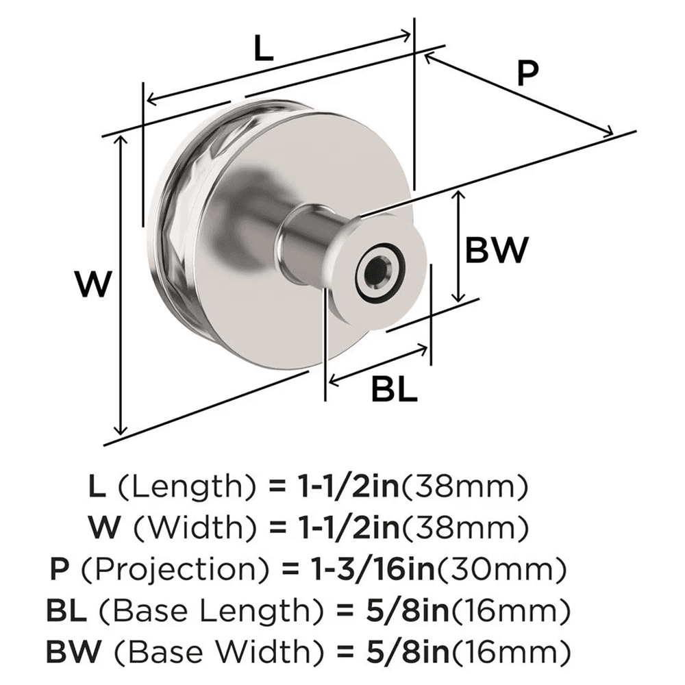38mm Fairfax Cabinet Knob, Polished Nickel Alt 1 - Image