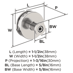 38mm Fairfax Cabinet Knob, Polished Nickel Alt 1 - Image