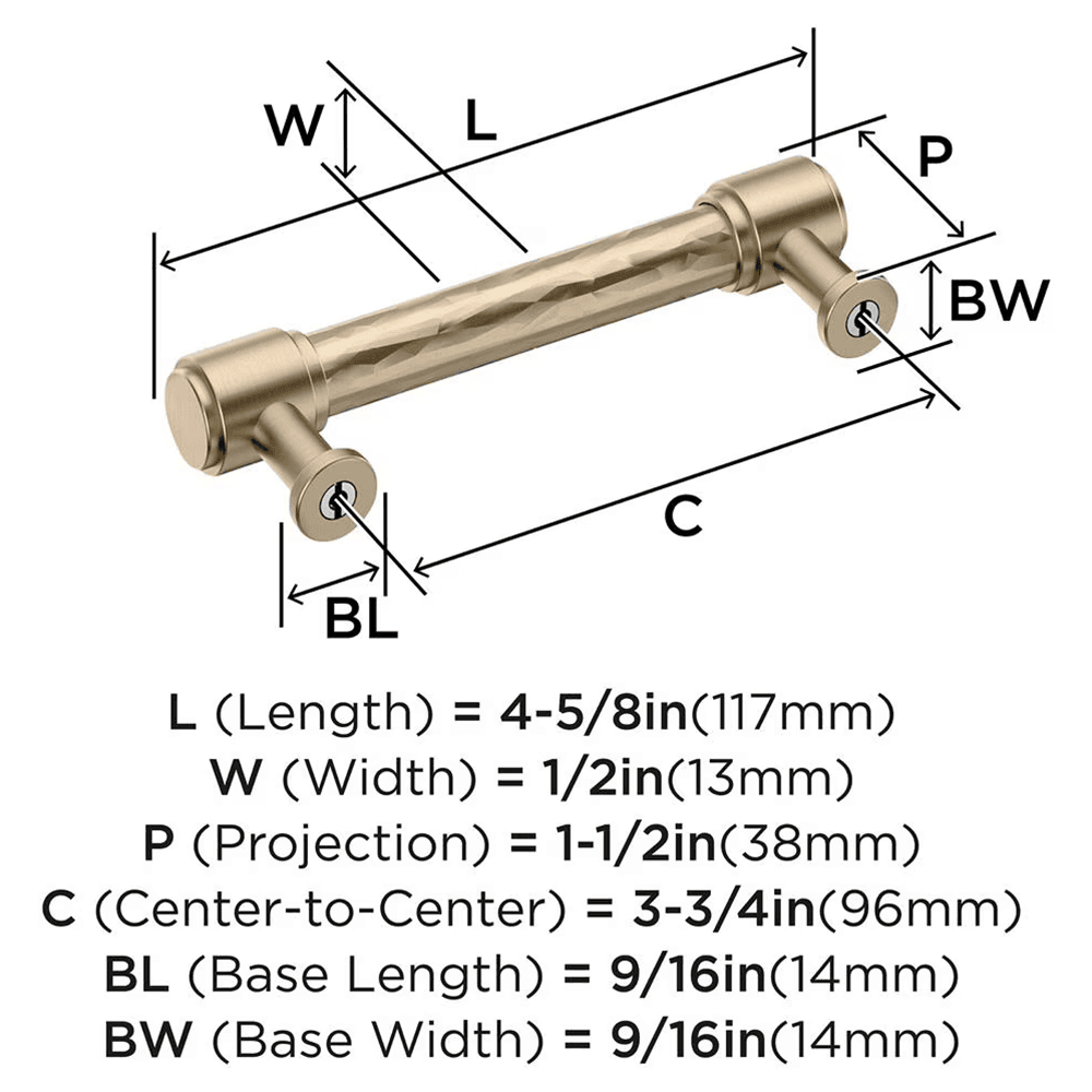 96mm Fairfax Cabinet Pull, Golden Champagne Alt 1 - Image