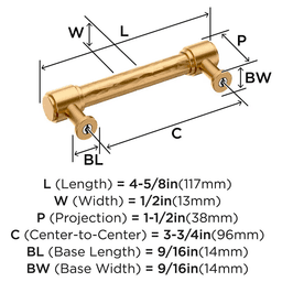 96mm Fairfax Cabinet Pull, Champagne Bronze Alt 1 - Image
