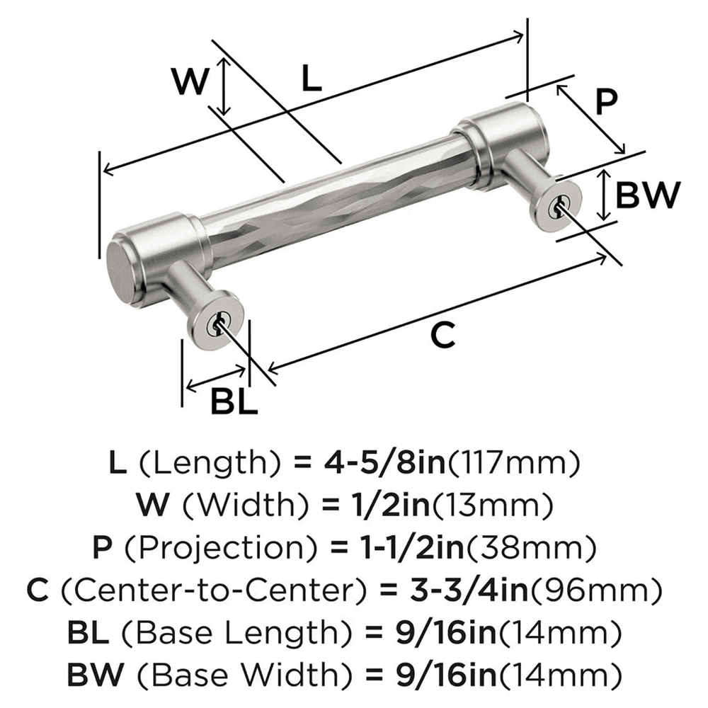 96mm Fairfax Cabinet Pull, Satin Nickel Alt 1 - Image