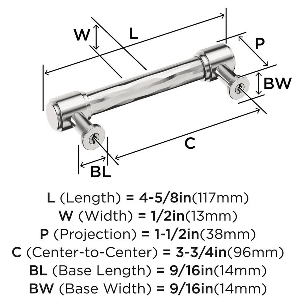 96mm Fairfax Cabinet Pull, Polished Nickel Alt 1 - Image