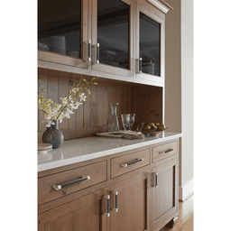 96mm Fairlane Cabinet Pull, Black Leather/Satin Nickel Alt 4 - Image