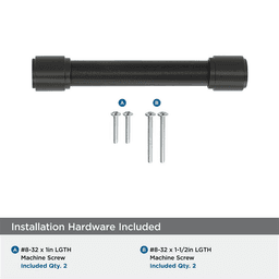 96mm Fairlane Cabinet Pull, Black Leather/Matte Black Alt 2 - Image