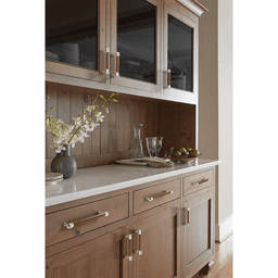 96mm Fairlane Cabinet Pull, Brown Leather/Polished Nickel Alt 3 - Image