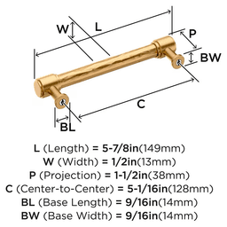 128mm Fairfax Cabinet Pull, Champagne Bronze Alt 1 - Image