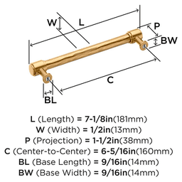 160mm Fairfax Cabinet Pull, Champagne Bronze Alt 1 - Image