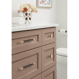 160mm Fairlane Cabinet Pull, Black Leather/Satin Nickel Alt 4 - Image