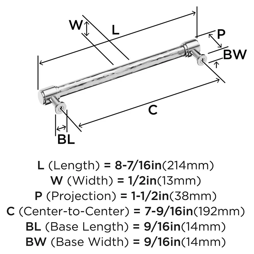 192mm Fairfax Cabinet Pull, Polished Chrome Alt 1 - Image