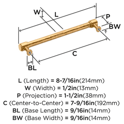 192mm Fairfax Cabinet Pull, Satin Nickel Alt 1 - Image