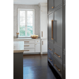 192mm Fairlane Cabinet Pull, Cognac Leather/Satin Nickel Alt 4 - Image