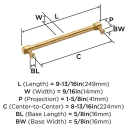 224mm Fairfax Cabinet Pull, Matte Black Alt 1 - Image