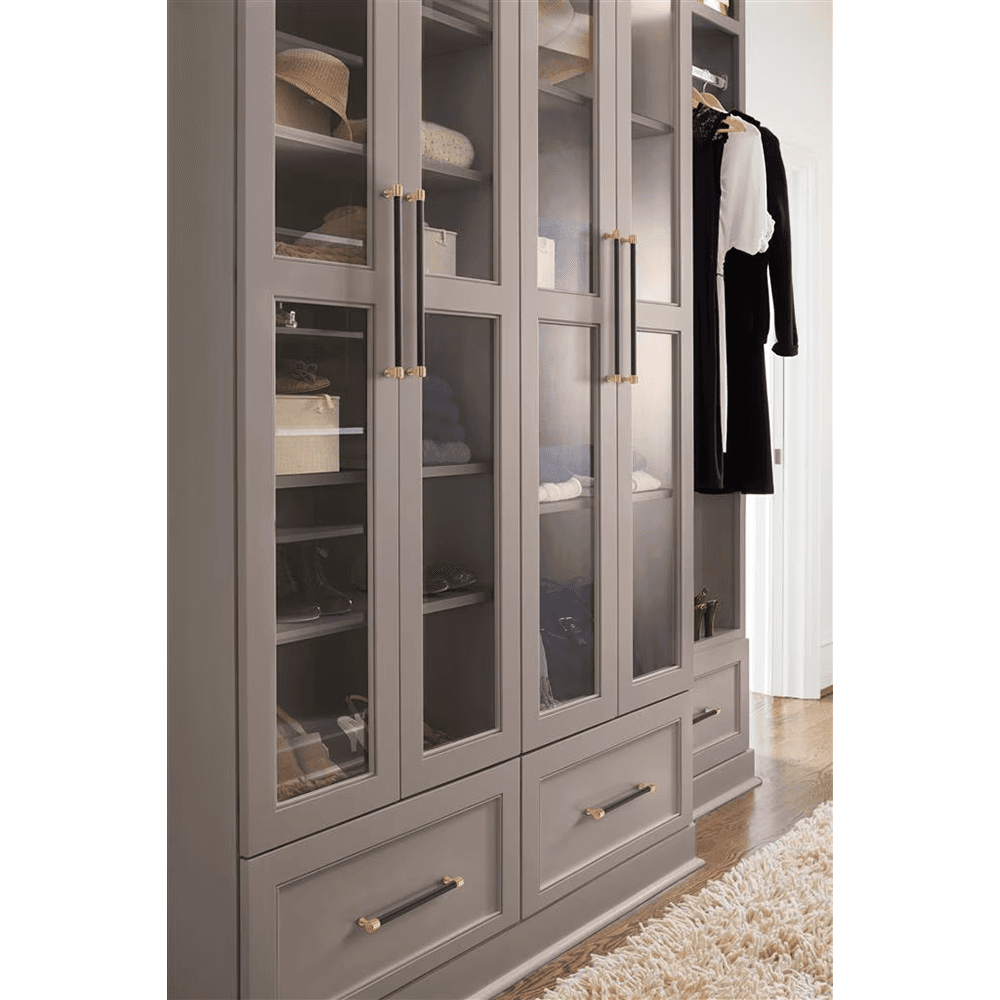 224mm Fairlane Cabinet Pull, Black Leather/Matte Black Alt 4 - Image