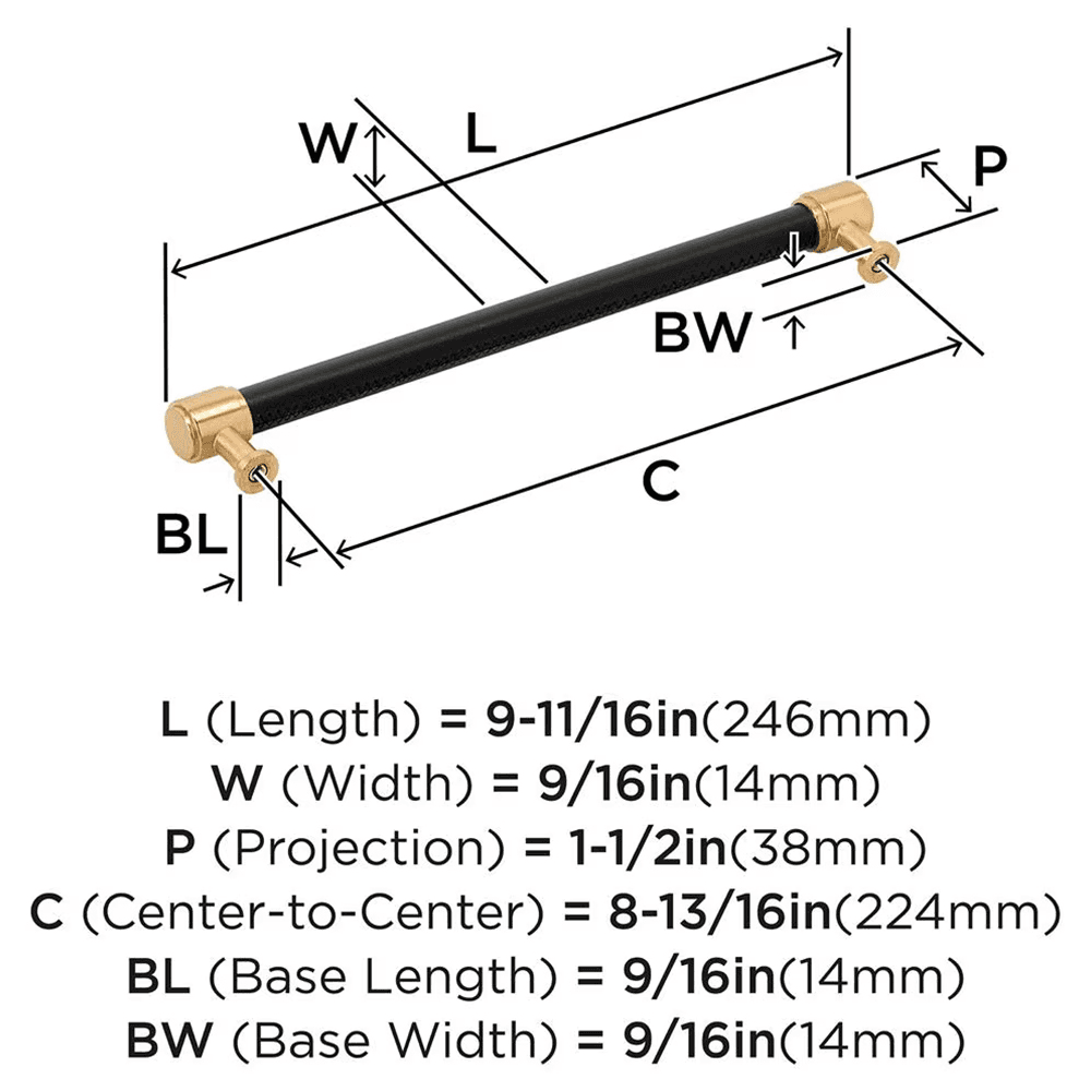 224mm Fairlane Cabinet Pull, Brown Leather/Satin Nickel Alt 1 - Image