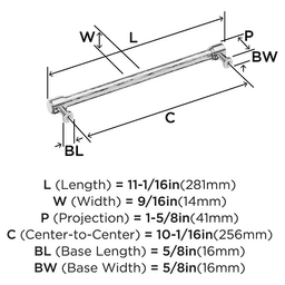 224mm Fairfax Cabinet Pull, Golden Champagne Alt 1 - Image