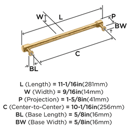 256mm Fairfax Cabinet Pull, Champagne Bronze Alt 1 - Image