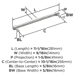 256mm Fairfax Cabinet Pull, Satin Nickel Alt 1 - Image
