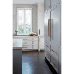 256mm Fairlane Cabinet Pull, Cognac Leather/Champagne Bronze Alt 4 - Image