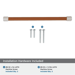 256mm Fairlane Cabinet Pull, Cognac Leather/Satin Nickel Alt 2 - Image