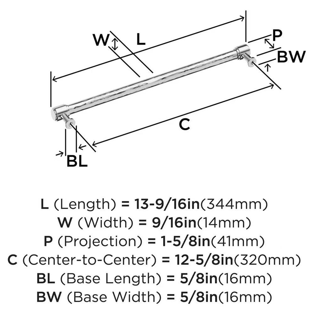 320mm Fairfax Cabinet Pull, Polished Chrome Alt 1 - Image