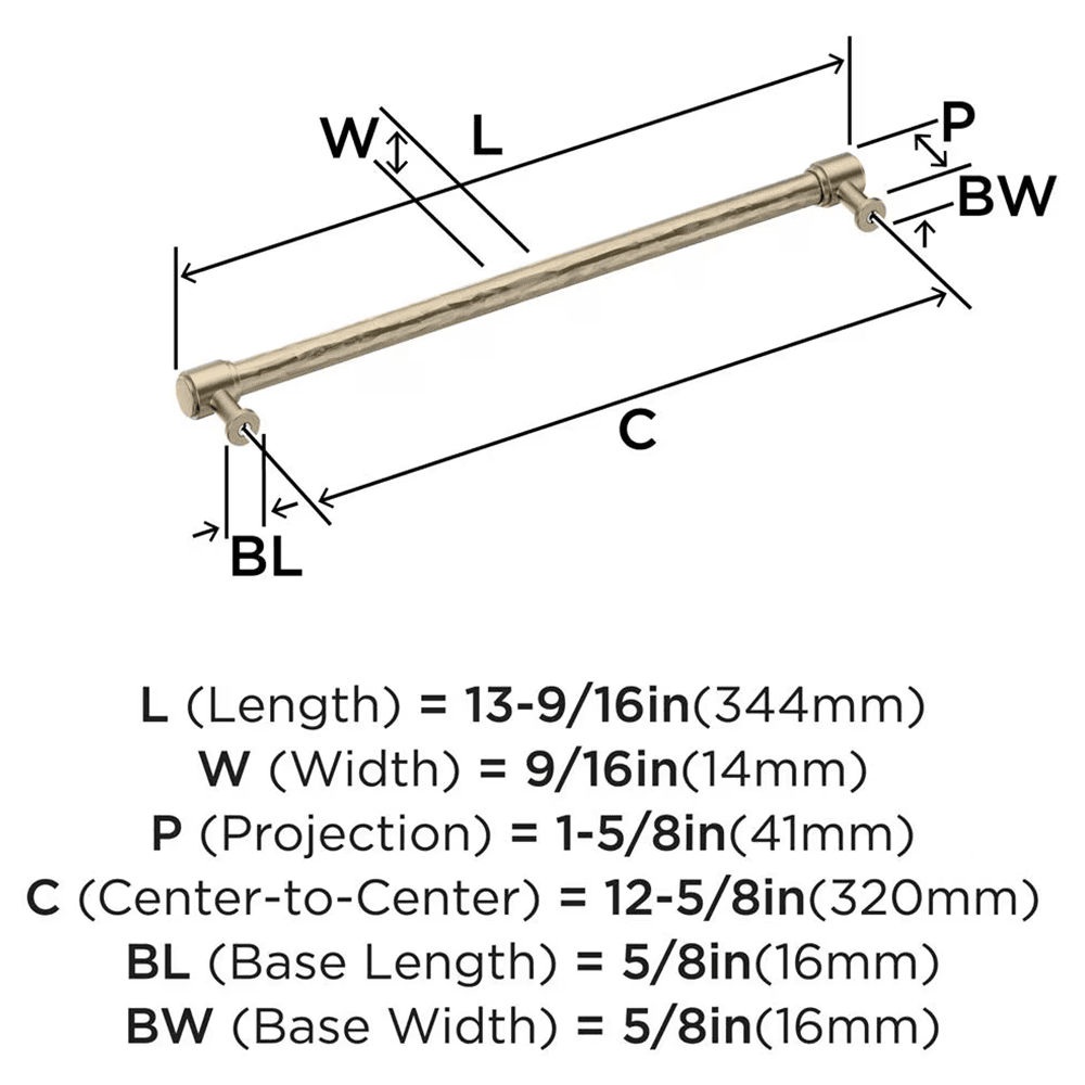 320mm Fairfax Cabinet Pull, Golden Champagne Alt 1 - Image