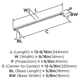 320mm Fairfax Cabinet Pull, Satin Nickel Alt 1 - Image