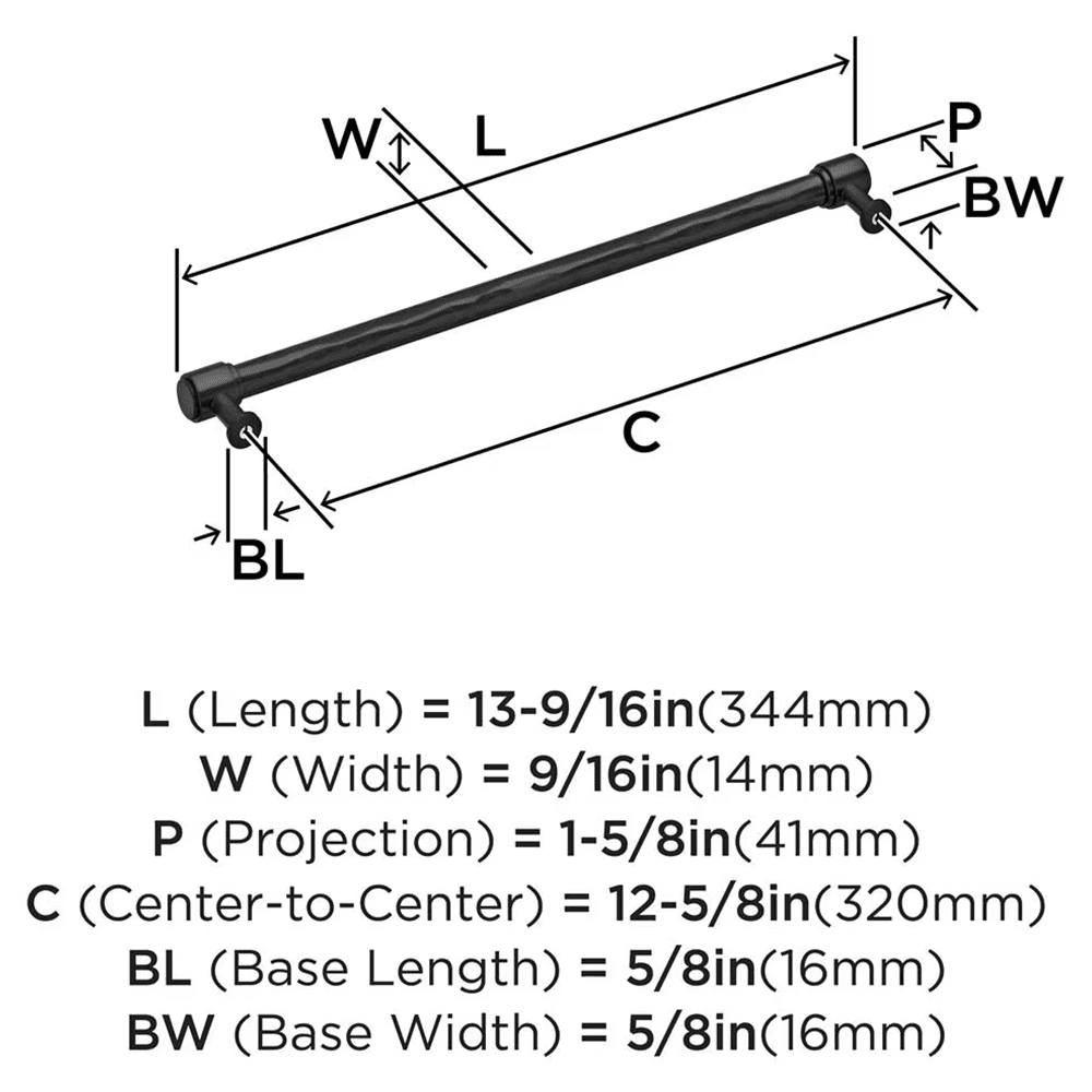 320mm Fairfax Cabinet Pull, Matte Black Alt 1 - Image