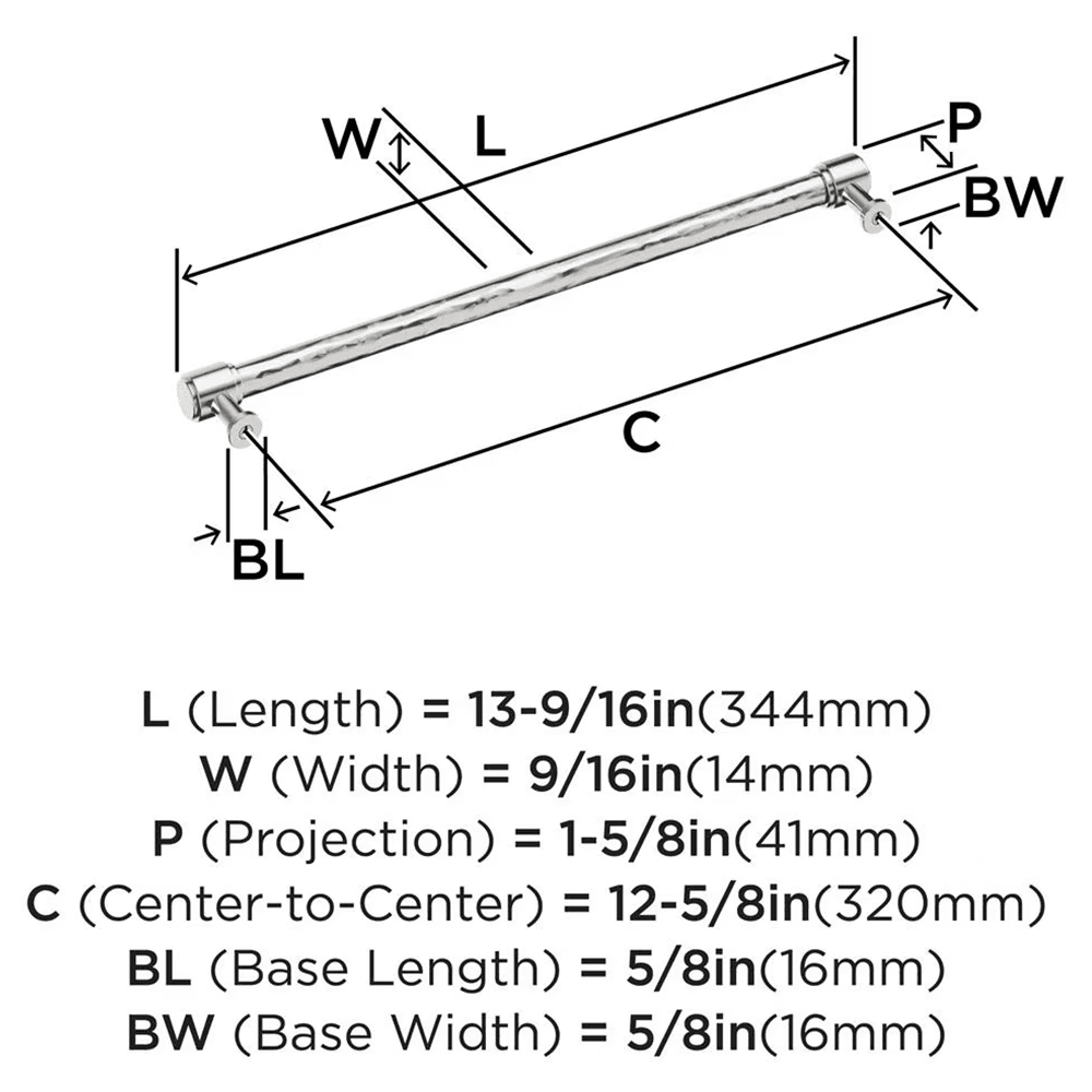 320mm Fairfax Cabinet Pull, Polished Nickel Alt 1 - Image